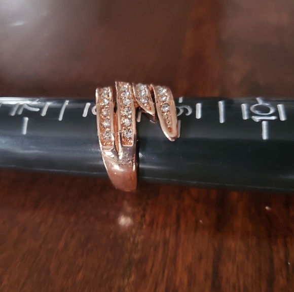 Rosegold Rhinestone Ring Sz 8.25 - Picture 2 of 2
